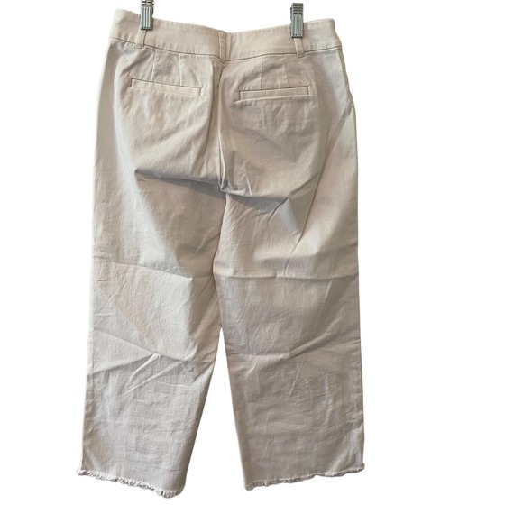 LOFT High Rise Slim Wide Leg Crop White Pants Size 2 Petite - Picture 4 of 4